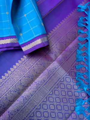 Album Untouched - beautiful blue and lavender for people who love small borders l, with muthu kattam woven body.