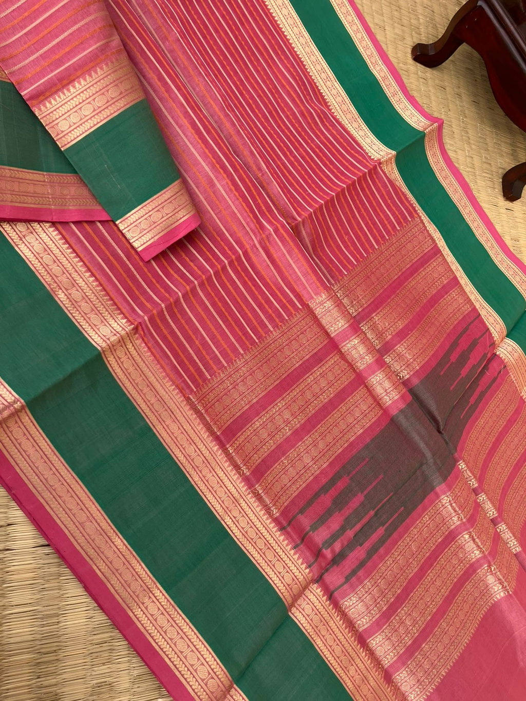 Woven Motifs Silk Cotton - onion peel pale pink veldhari