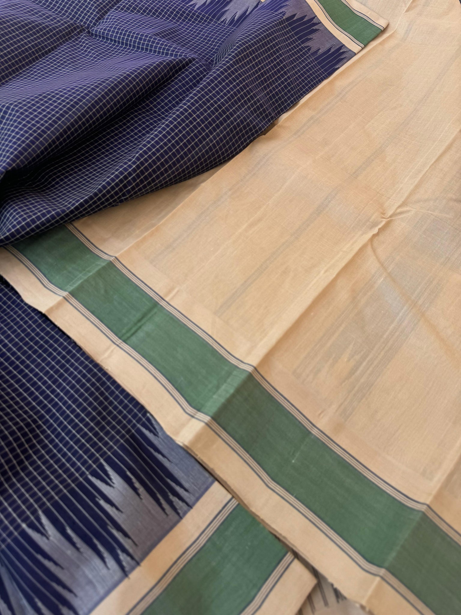 Signature Silk Cotton - navy blue and beige