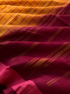 Signature Korvai Silk Cottons - the traditional at the best yellow and maroon