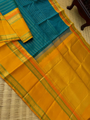 Connection Made By Korvai - vintage rama blue on mustard