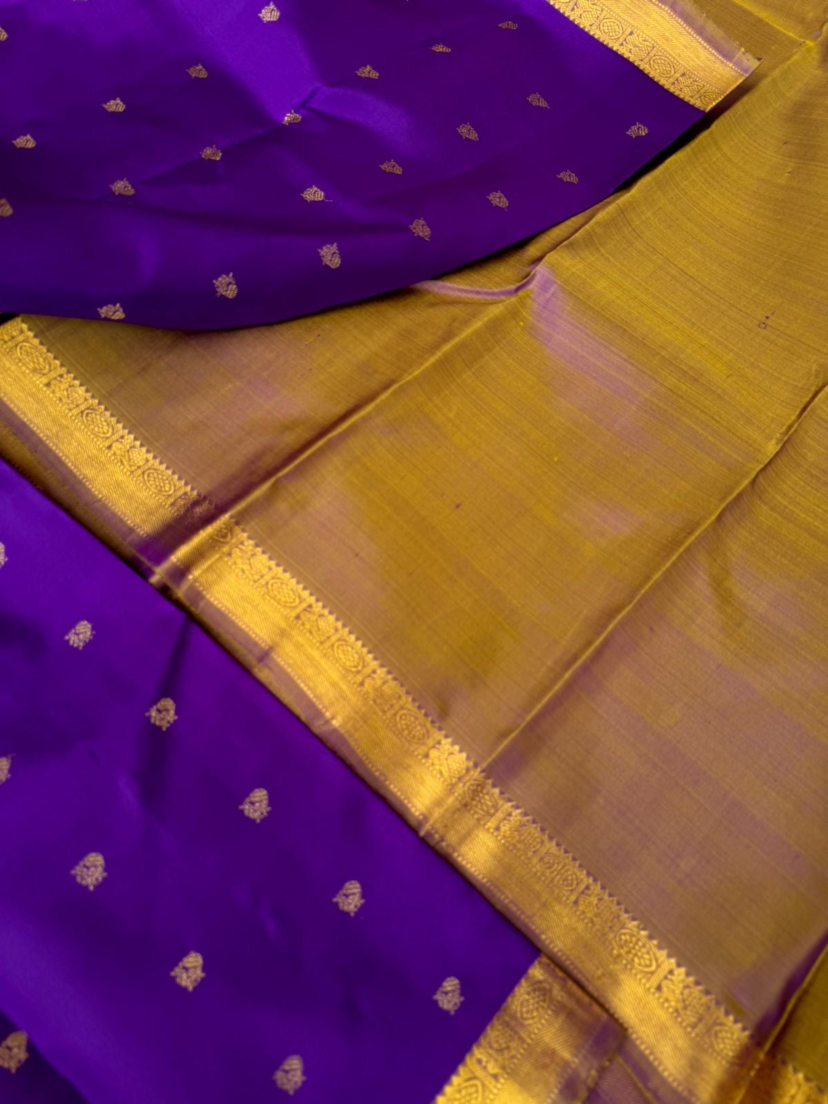 Shree - Stunning Small Border Kanchivarams - gorgeous violet and english tone