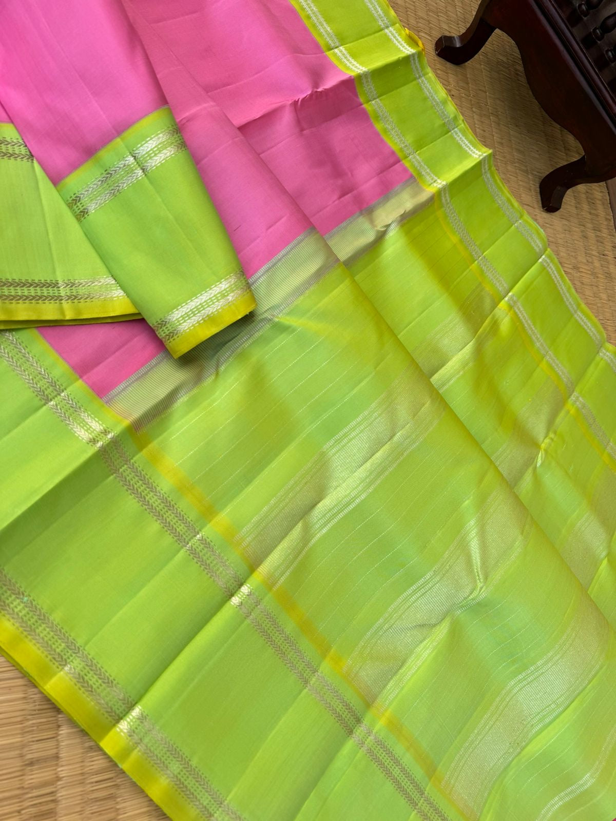 Interesting Kanchivarams - most beautiful pink and apple green