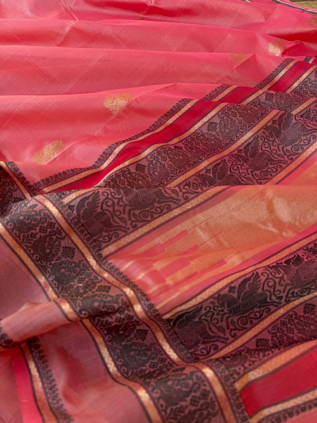 Zari Kissed Silk Cotton - stunning floral pink