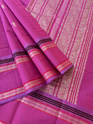 Mangalavastaram - rose pink fish pett woven borders