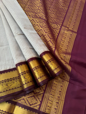 Korvai Silk Cotton - beige and coffee