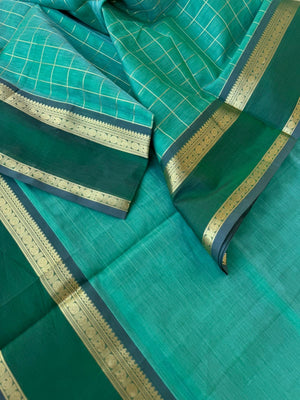 Zari Kissed Silk Cotton - something unusual mint muthukattam