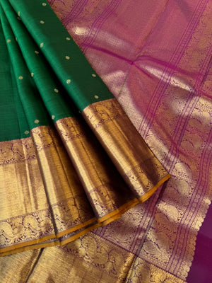 Meenakshi - Kanchivaram for Every Occasion - Meenakshi green and majentha