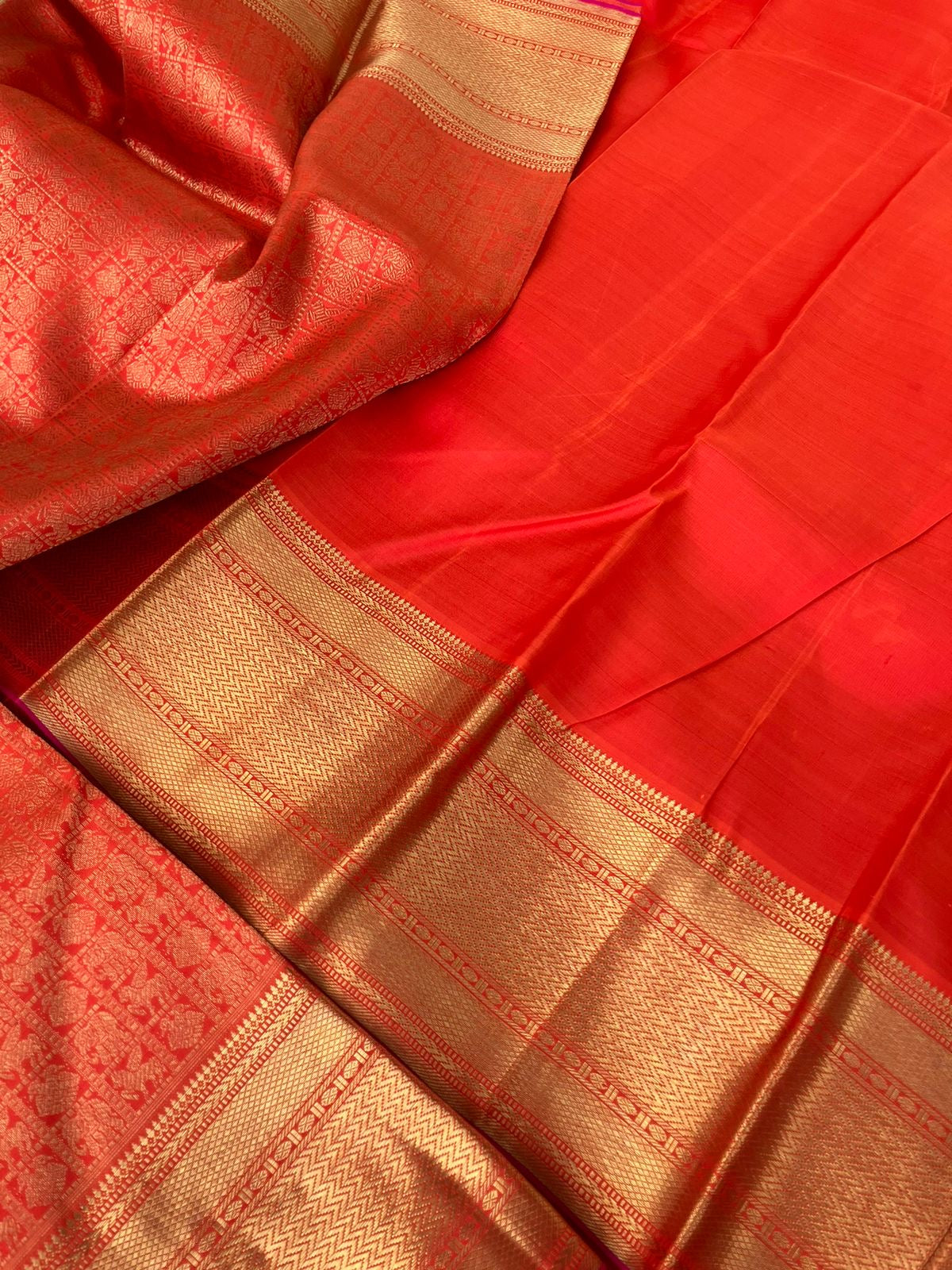 Seetha Kalayanam - The best of bridal Kanchivaram - orange and gold 20,000 woven buttas the gorgeous grandest saree