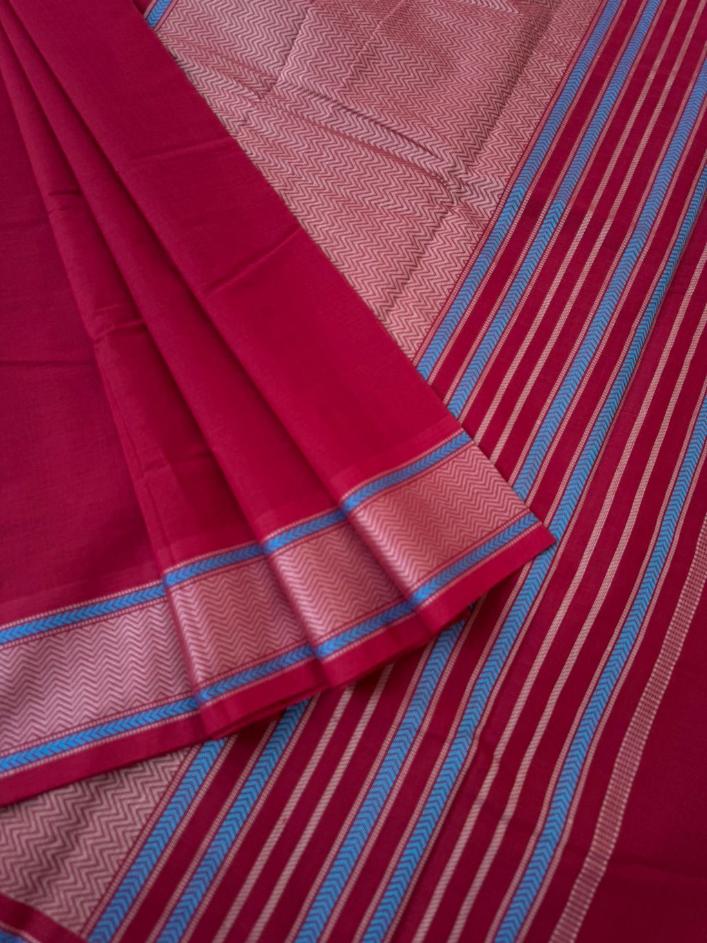 Mangalavastaram - deep dark maroon with bavanji woven borders