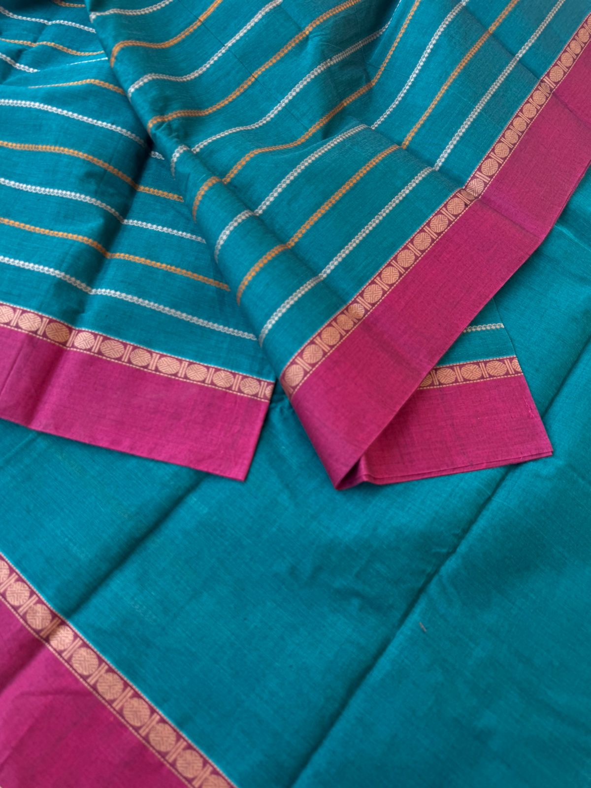 Mangalavastaram - deep dark teal veldhari with unique woven pallu