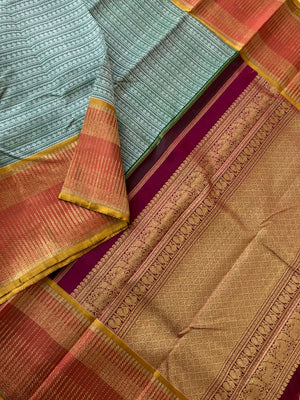 Myth of Kanchivaram - Lot of people Think Tall border Kanchivaram makes them look short but definitely not , saree won’t alter the height, it will give a absolutely different and unique look when it is draped for all people.