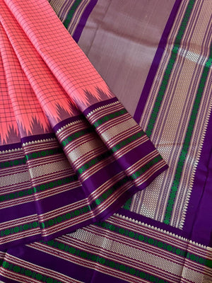 Pattu Pett - Exquisite No Zari Kanchivarams - stunning bubble gum pink and purple