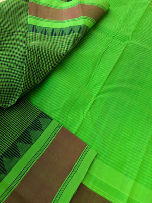 Signature Korvai Silk Cottons -green and green kasa kasa kattam