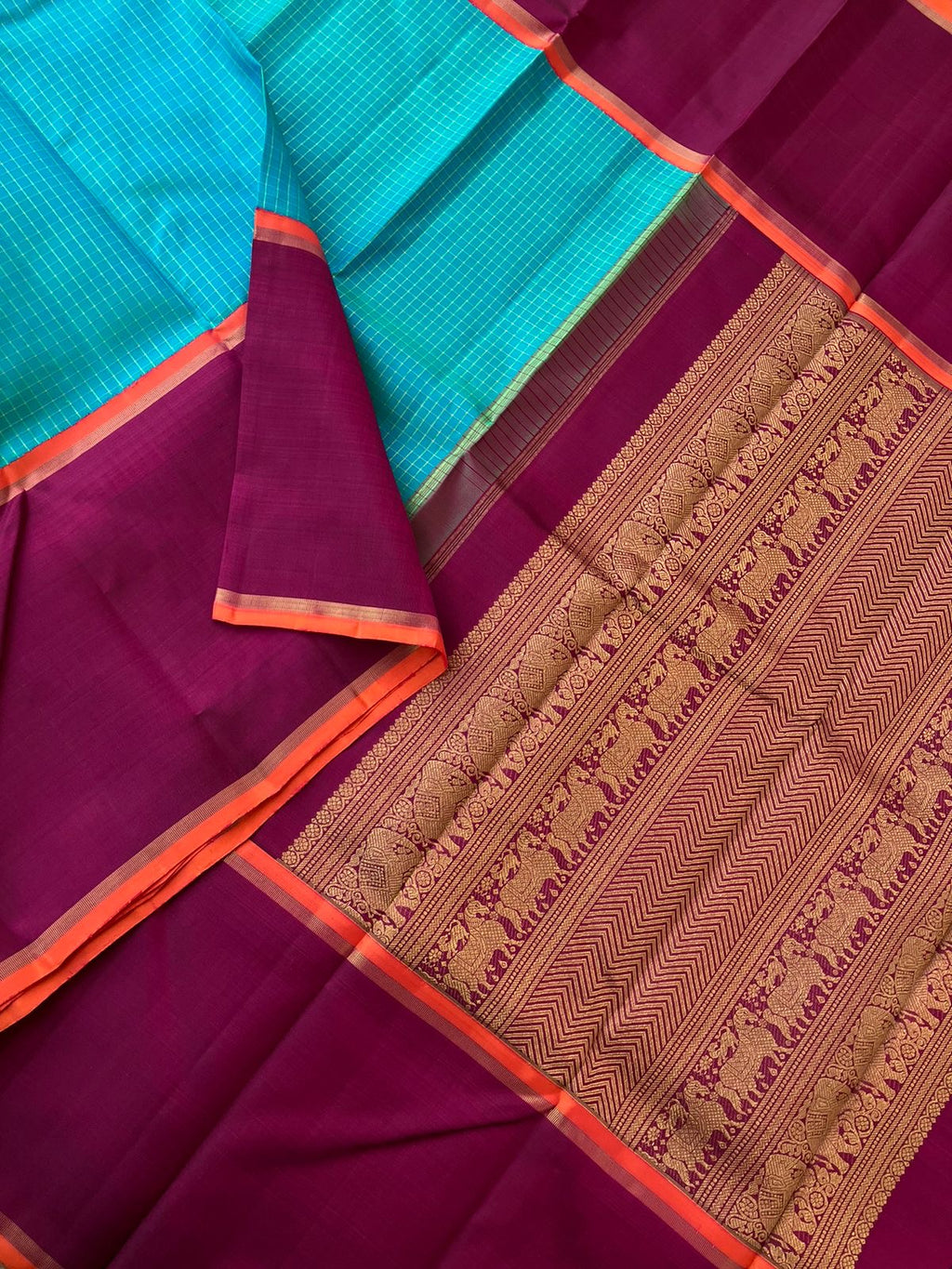 Myth of Kanchivaram - Lot of people Think Tall border Kanchivaram makes them look short but definitely not , saree won’t alter the height, it will give a absolutely different and unique look when it is draped for all people.