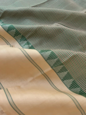 Signature Silk Cotton - beige and green kasa kasa kattam