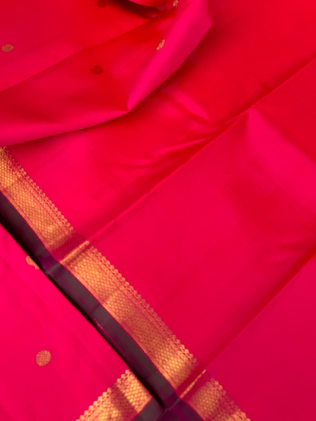 Shree - Stunning Small Border Kanchivarams - stunning hot pink