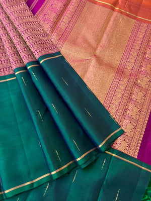 Myth of Kanchivaram - Lot of people Think Tall border Kanchivaram makes them look short but definitely not , saree won’t alter the height, it will give a absolutely different and unique look when it is draped for all people.