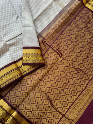 Korvai Silk Cotton - beige and coffee