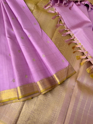 Pastel Ragas on Kanchivaram - a pastel pale pink for people who love small borders