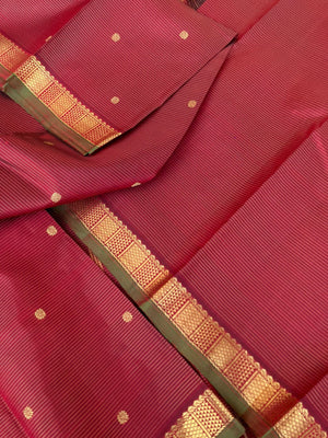 Leela - Darker effects on Kanchivaram - stunning traditional aaraku Vairaoosi with maanthulir sleeve edge