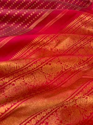 It is all about borderless kanchivarams - reddish maroon with all over tiny buttas