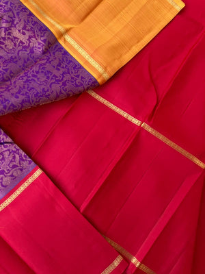 Myth of Kanchivaram - Lot of people Think Tall border Kanchivaram makes them look short but definitely not , saree won’t alter the height, it will give a absolutely different and unique look when it is draped for all people.