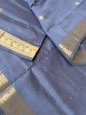 Zari Kissed Silk Cotton - silver grey