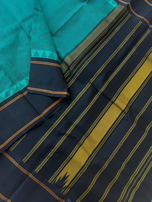 Signature Silk Cotton - deep teal and black