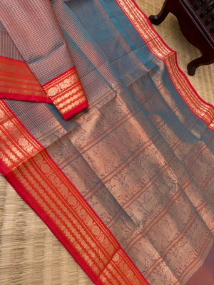 Zari Kissed Silk Cotton - unusual dual tone vairaoosi kattam