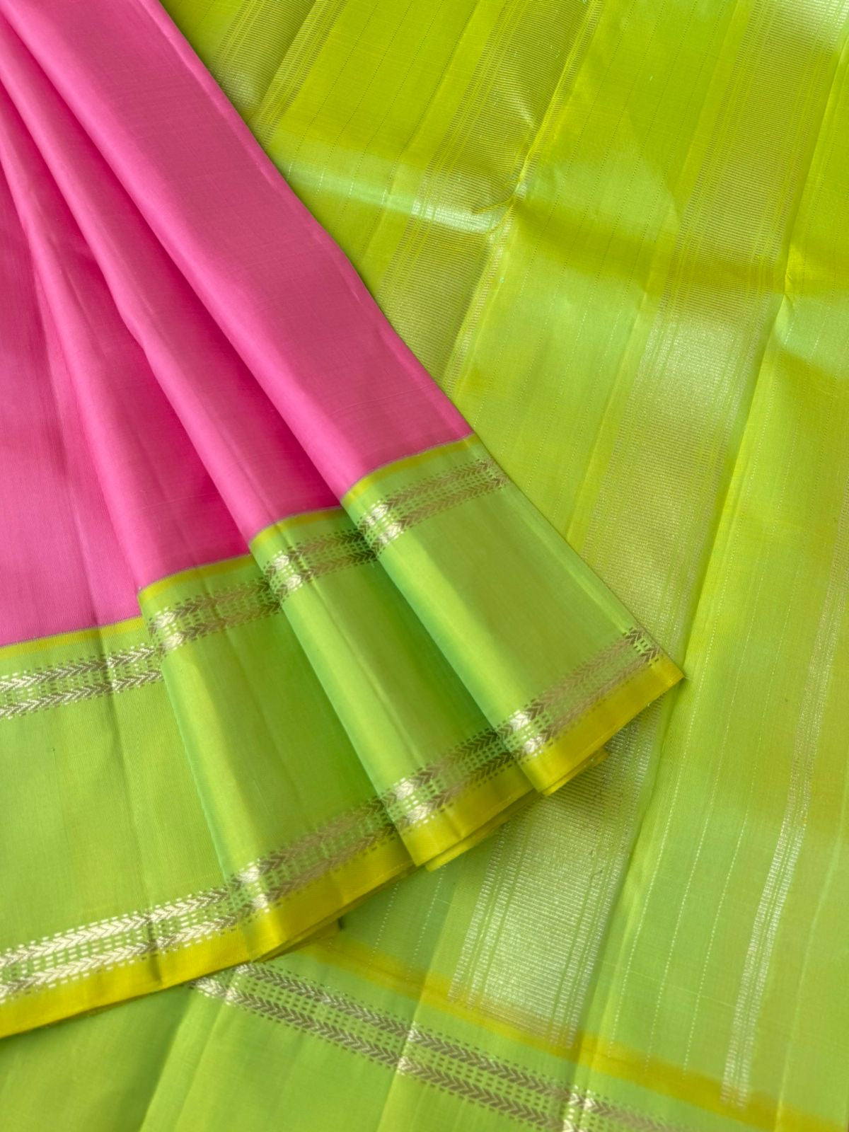 Interesting Kanchivarams - most beautiful pink and apple green