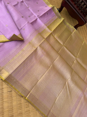 Pastel Ragas on Kanchivaram - a pastel pale pink for people who love small borders