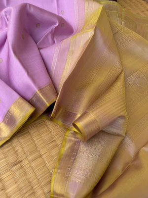 Pastel Ragas on Kanchivaram - a pastel pale pink for people who love small borders