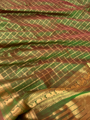 Zari Kissed Silk Cotton - perfect maanthulir ( new mango leaf ) tone lakshadeepam