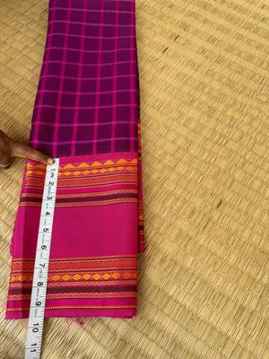 Truly Vintage - the kalakshetra style no zari Korvai Kanchivaram in deep purple and pink is absolutely rare find