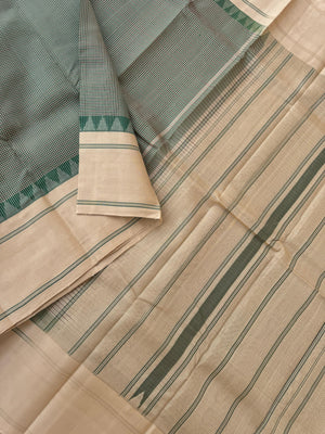 Signature Silk Cotton - beige and green kasa kasa kattam