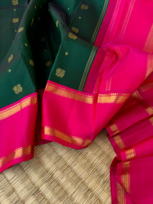 Connection Made By Korvai - meenakshi green on indian pink