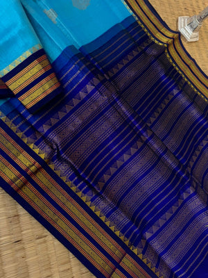 Korvai Silk Cotton - blue on blue