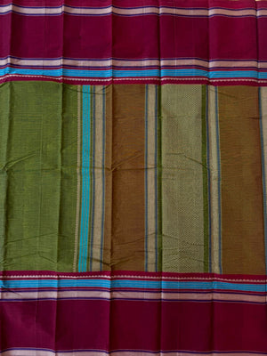 Mangalavastaram - stunning olive green and aaraku with broad borders kalakshtra style