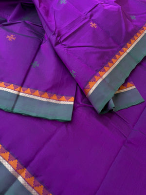 Woven Motifs Silk Cotton - beautiful purple bomkai