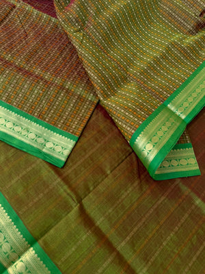 Woven Motifs Silk Cotton - maanthulir intricate Thuthripoo lakshadeepam