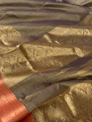 Zari Kissed Silk Cotton - deep beige grey