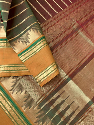 Zari Kissed Silk Cotton - maanthulir tone veldhari