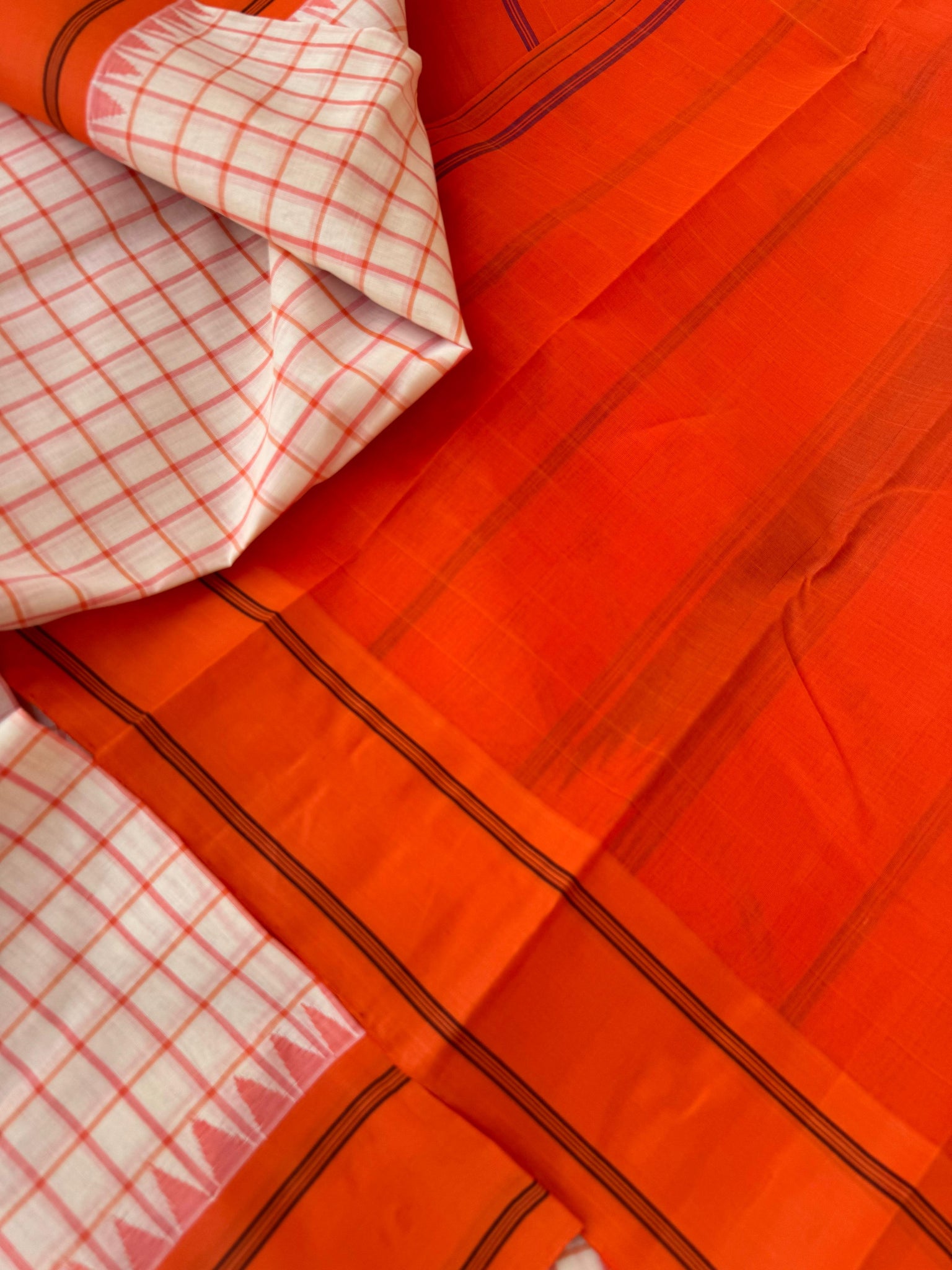 Signature Silk Cotton - cream and orange