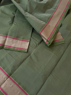 Mangalavastaram - pale sage green simple and elegant