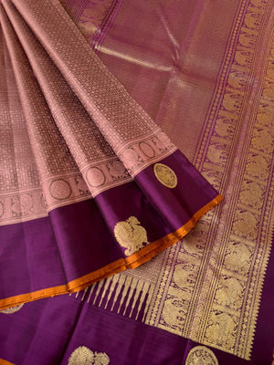 Kanchivaram Theory - chickoo deep rose gold keva a beautiful unique combination