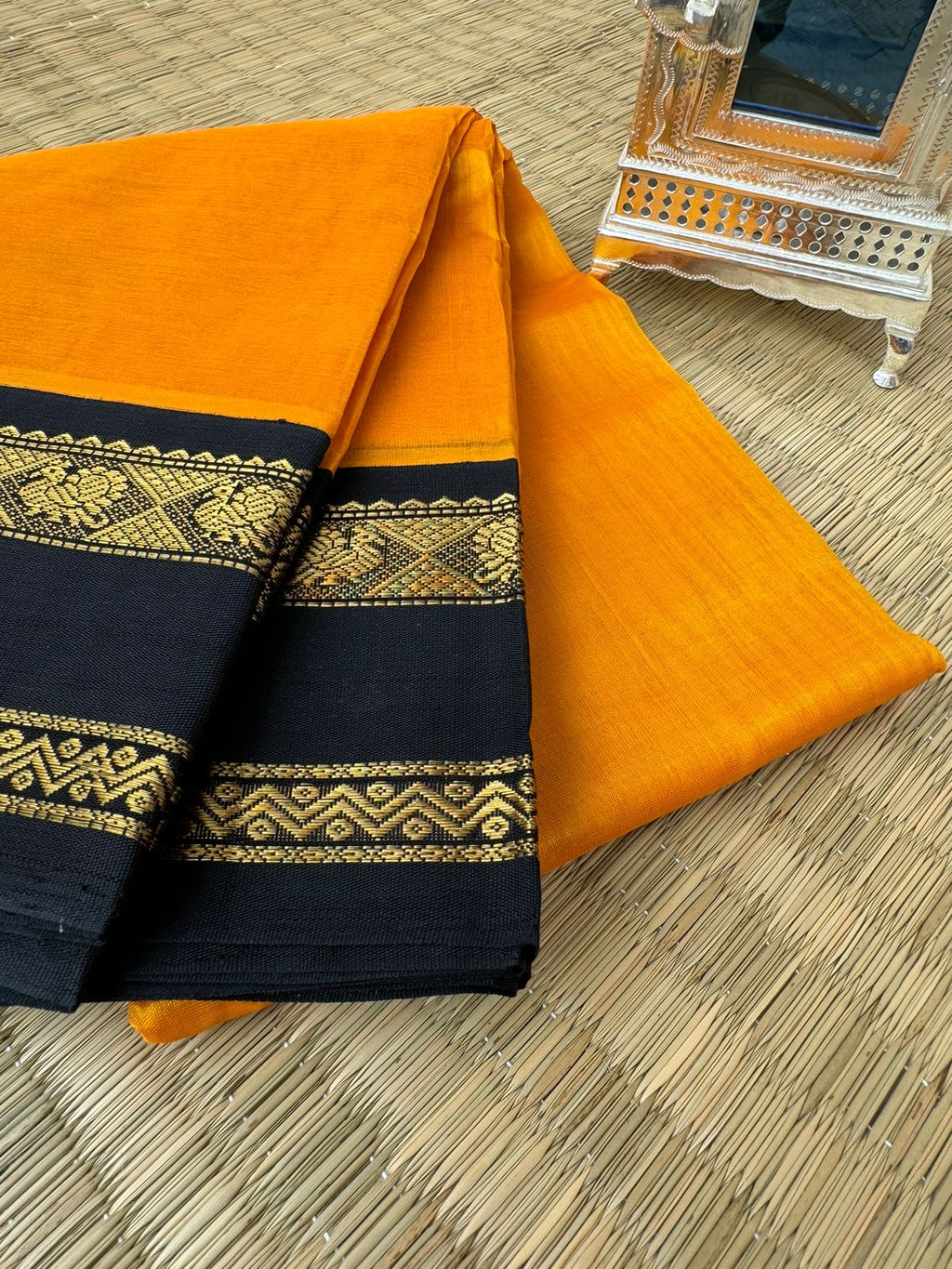 Korvai Silk Cottons - turmeric and black