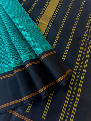 Signature Silk Cotton - deep teal and black