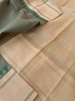 Signature Silk Cotton - beige and green kasa kasa kattam