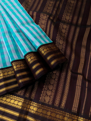 Paalum palamum kattam on Korvai Silk Cotton - shades of blues